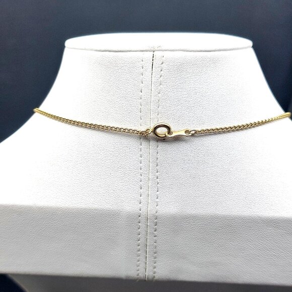 Gold Dipped Vermeil Four Leaf Clover Pendant Brooch On 20" Chain Necklace - Picture 7 of 7